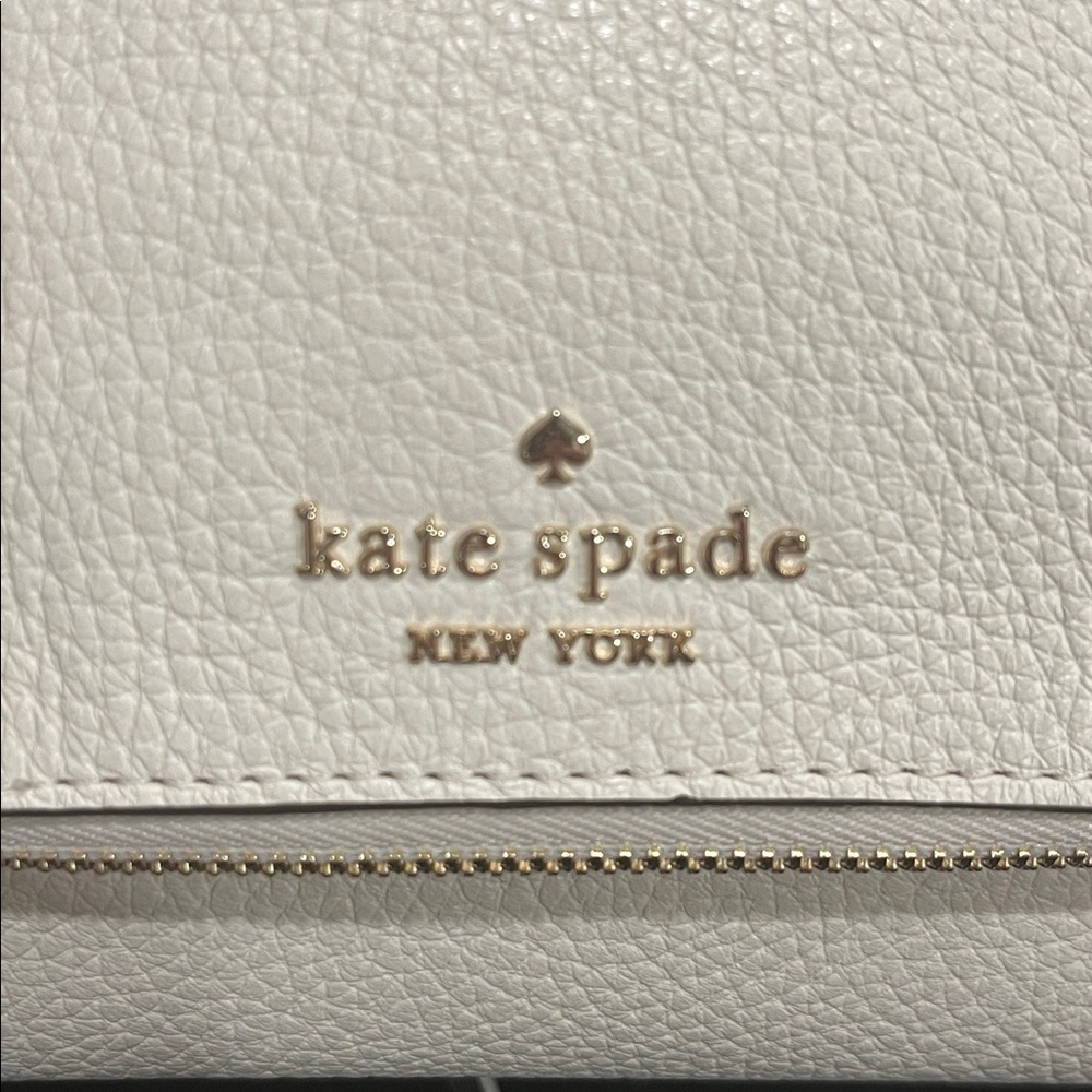 Kate Spade Leila Flip Zip Crossbody Leather Bag Cream Gold NWT - Picture 15 of 16
